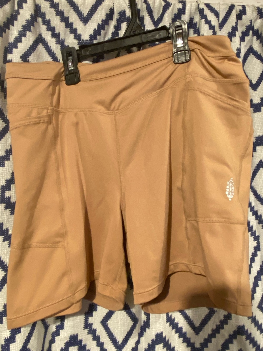 FP Movement by Free People Camel/Tan High-Rise Athletic Shorts with Side Pockets